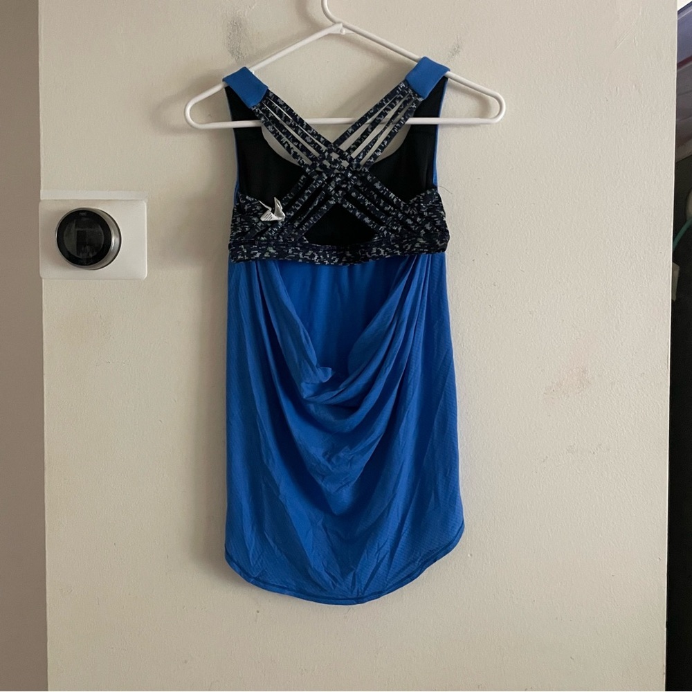 Lululemon Blue and Black Athletic Tank Top size 4